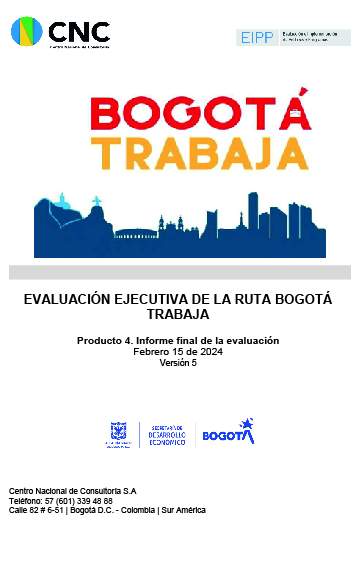 Evaluación ejecutiva de la Ruta de Empleo Bogotá Trabaja 