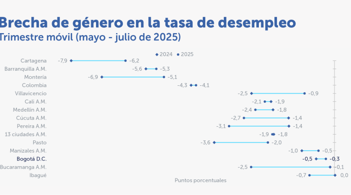 Gráfica Brecha de genero desempleo 2023 2024